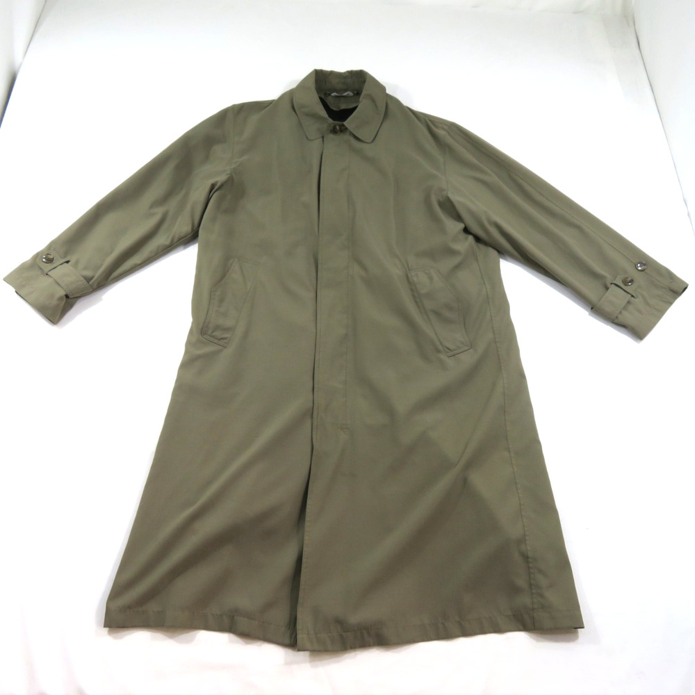 Orvis Long Trench Rain Coat Jacket & Liner Khaki Beige Mens Sz L